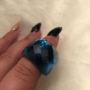 Blue Swarovski crystal ring
